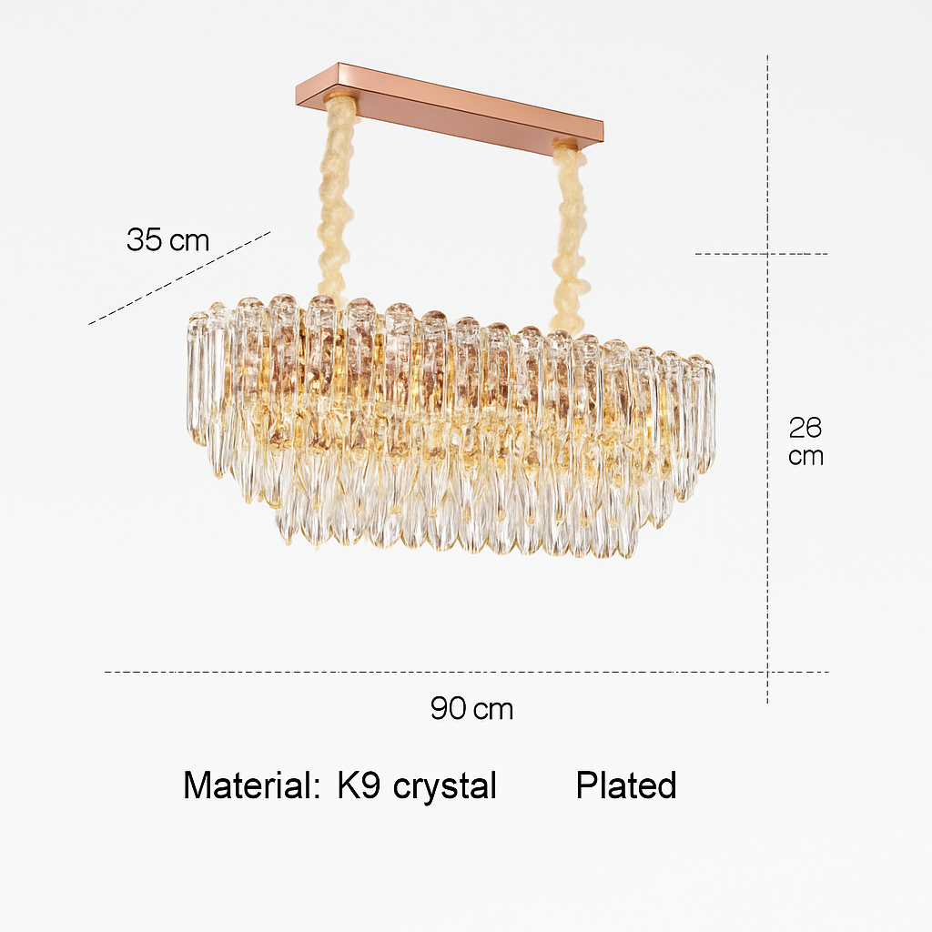 Moderne luxe cristal Led lustres salon décor Led Suspension lampe salle à manger Villa Suspension Luminaire Luminaire
