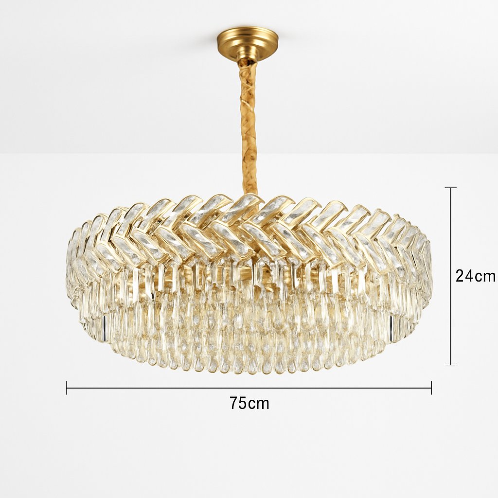 Moderne luxe cristal Led lustres salon décor Led Suspension lampe salle à manger Villa Suspension Luminaire Luminaire