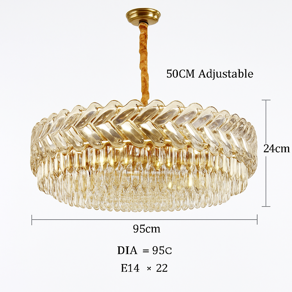Moderne luxe cristal Led lustres salon décor Led Suspension lampe salle à manger Villa Suspension Luminaire Luminaire