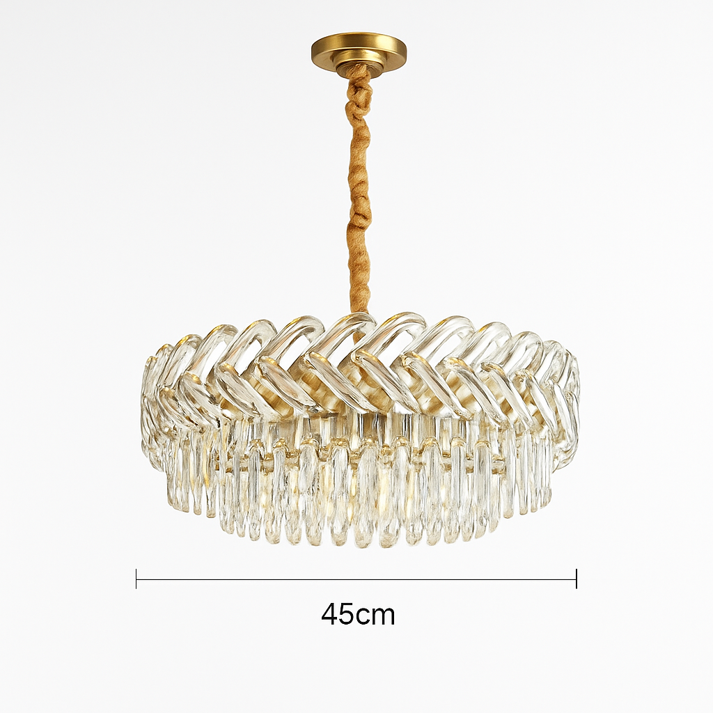 Moderne luxe cristal Led lustres salon décor Led Suspension lampe salle à manger Villa Suspension Luminaire Luminaire