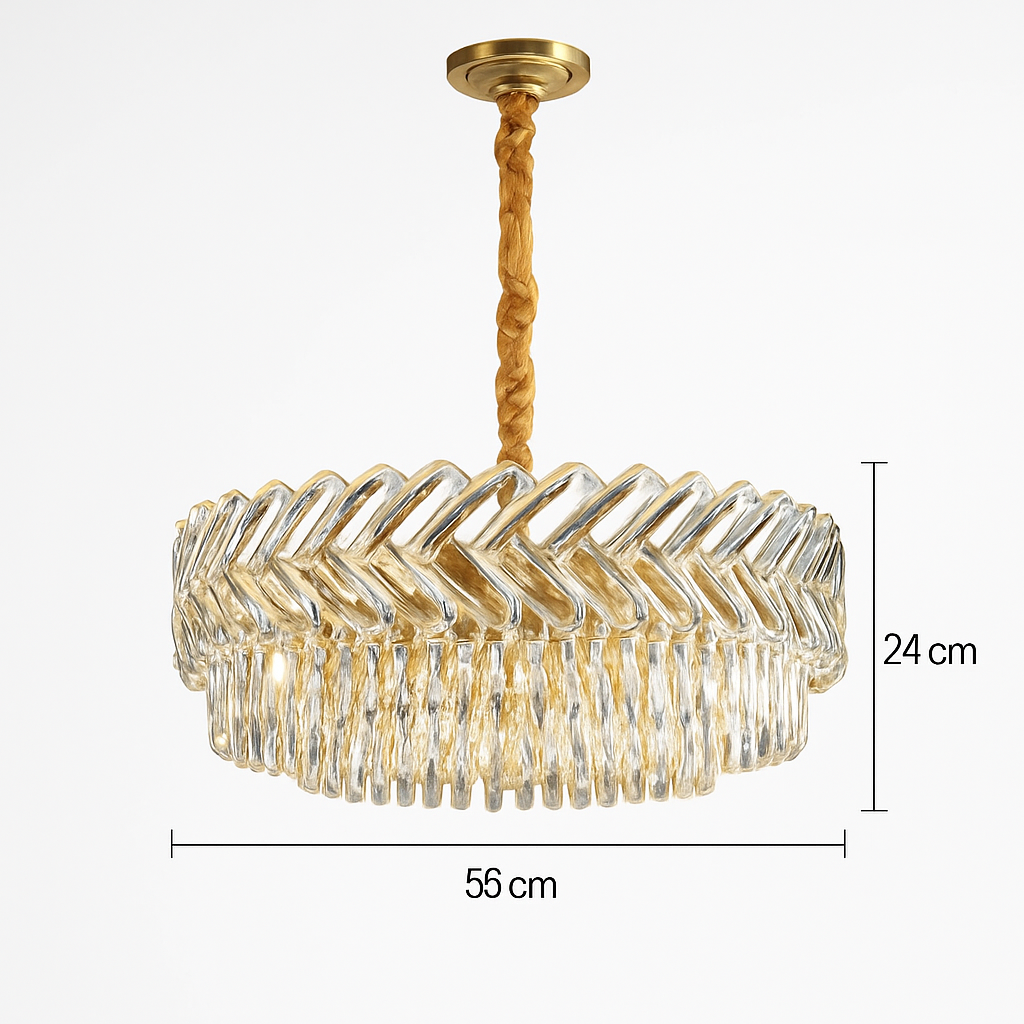 Moderne luxe cristal Led lustres salon décor Led Suspension lampe salle à manger Villa Suspension Luminaire Luminaire