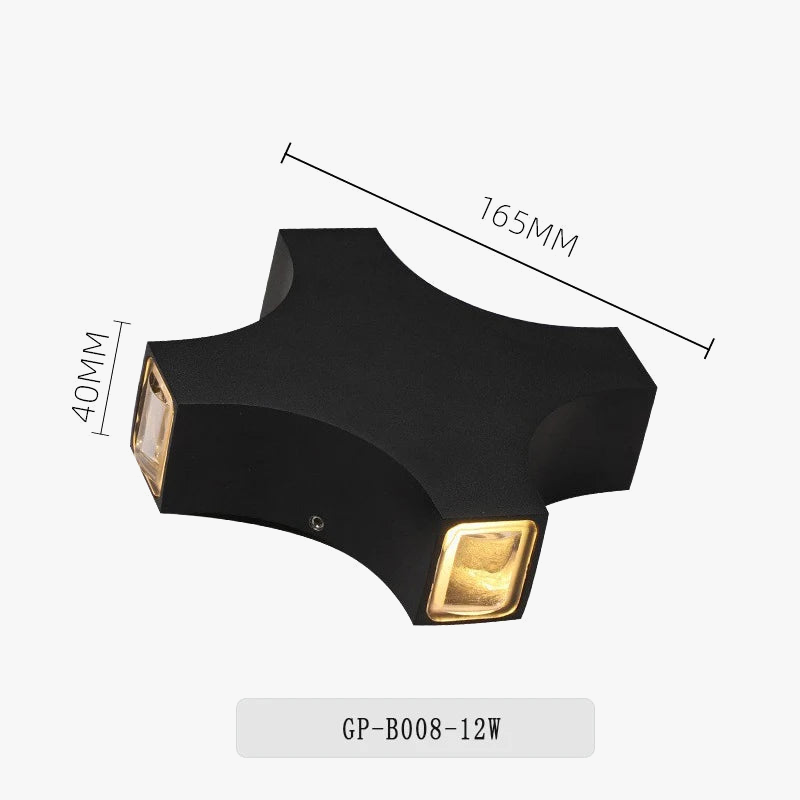 Moderne Simple 12W croix étoile lumière extérieure étanche applique murale LED décor porte d'entrée appliques jardin porche applique murale IP65