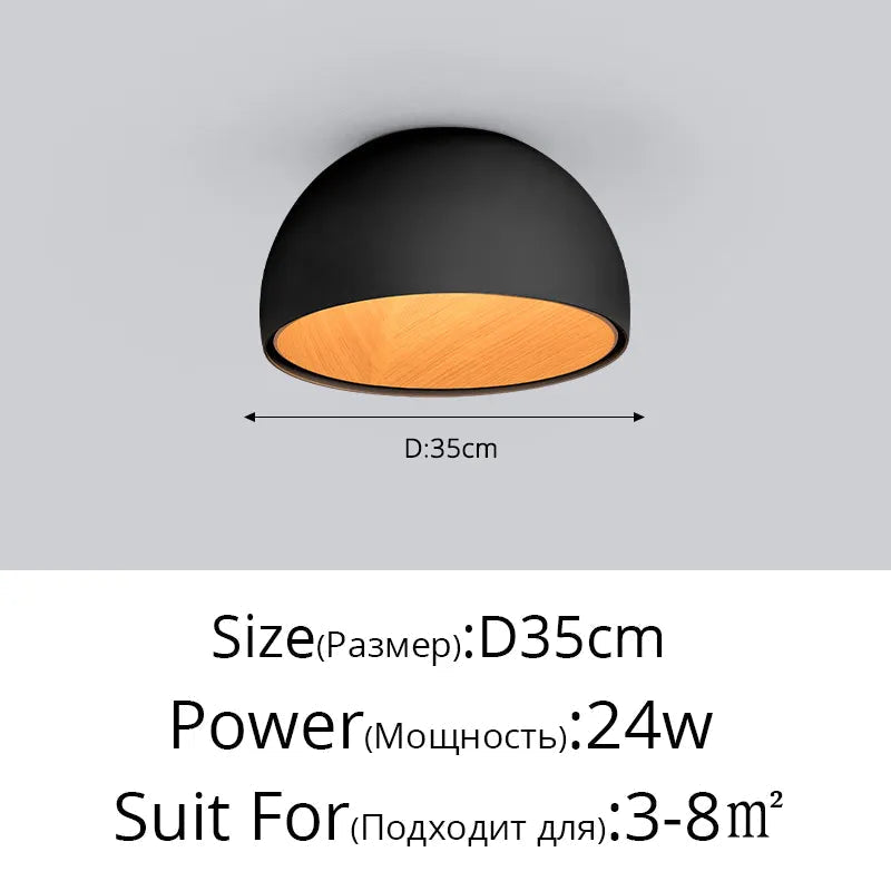 Moderne Simple bois LED lustre lumière balcon couloir créatif grain de bois lampe d'intérieur chambre Luminaires couleurs blanc ou noir