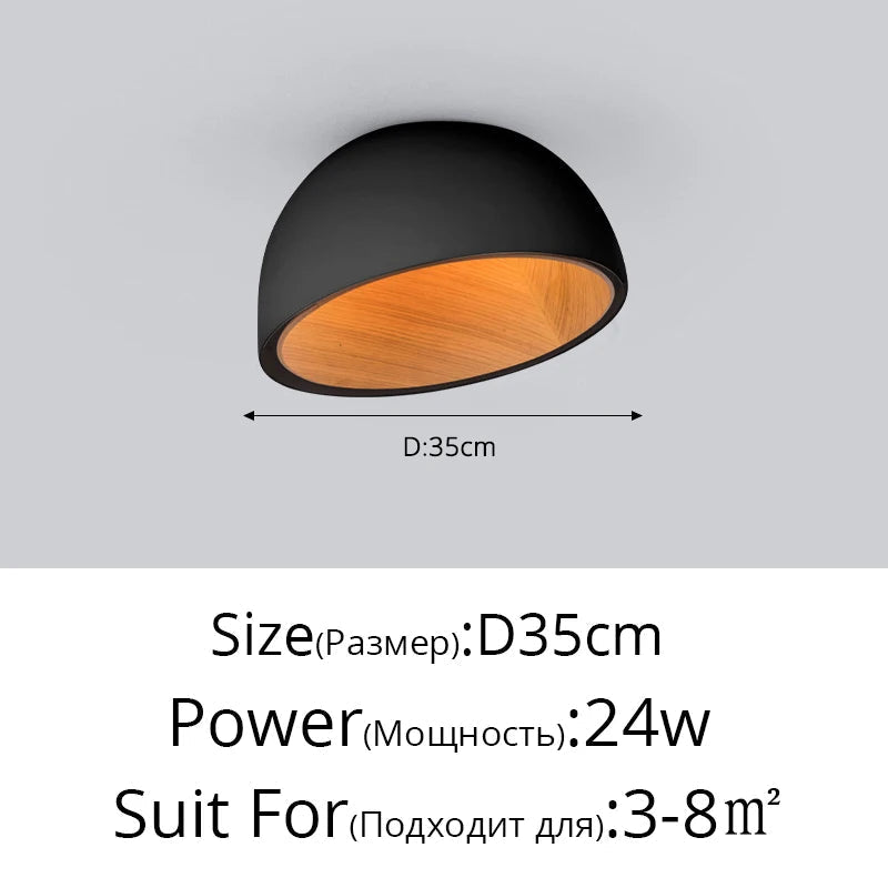 Moderne Simple bois LED lustre lumière balcon couloir créatif grain de bois lampe d'intérieur chambre Luminaires couleurs blanc ou noir