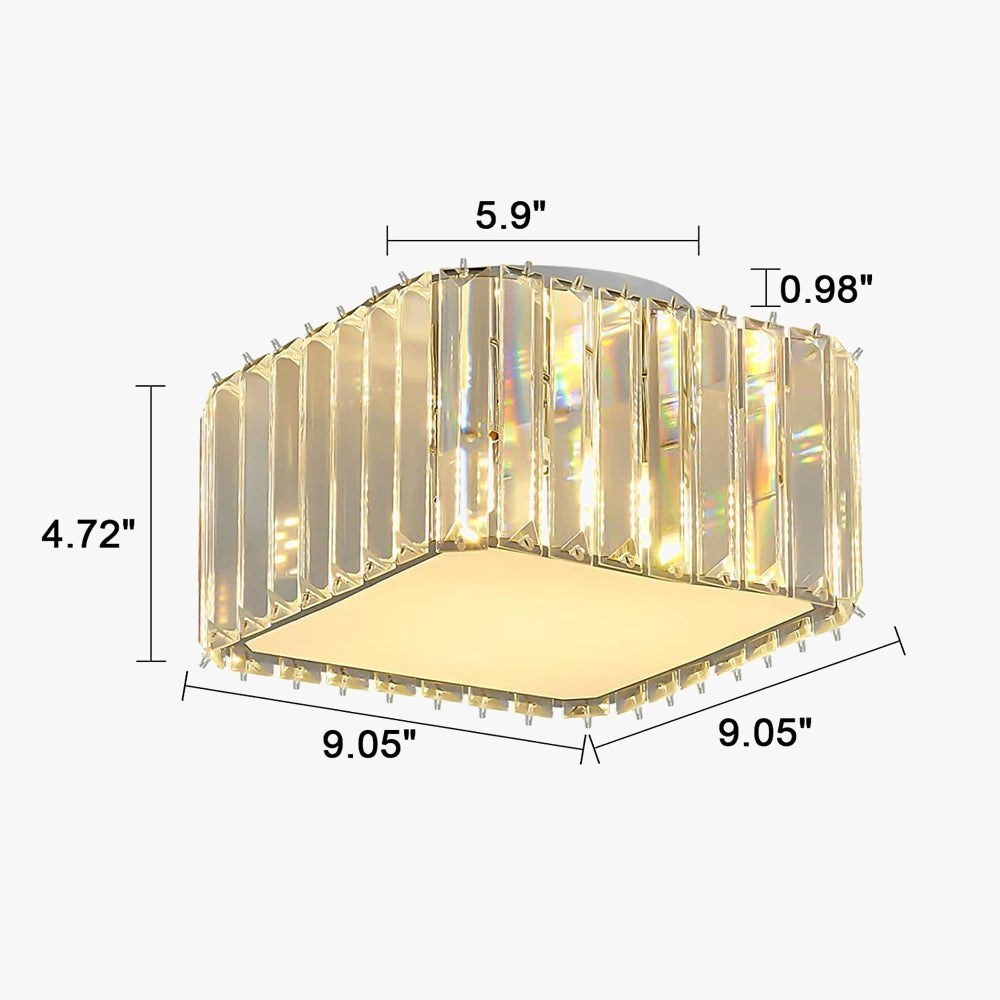 Moderne Simple Cristal Lampe Carrée Plafond Lustre De Luxe Plafonniers Salon Chambre Décorative Led Éclairage Intérieur