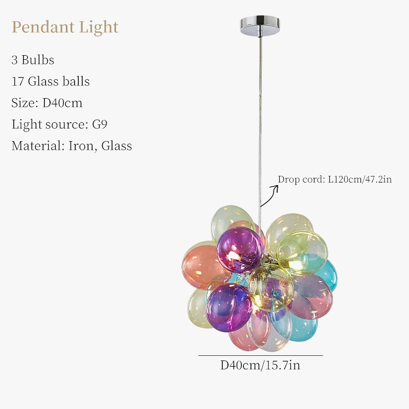 Moonriver éclairage moderne créatif couleur lampes suspendues pour plafond boule de verre lustre salon suspension lumière chambre décor