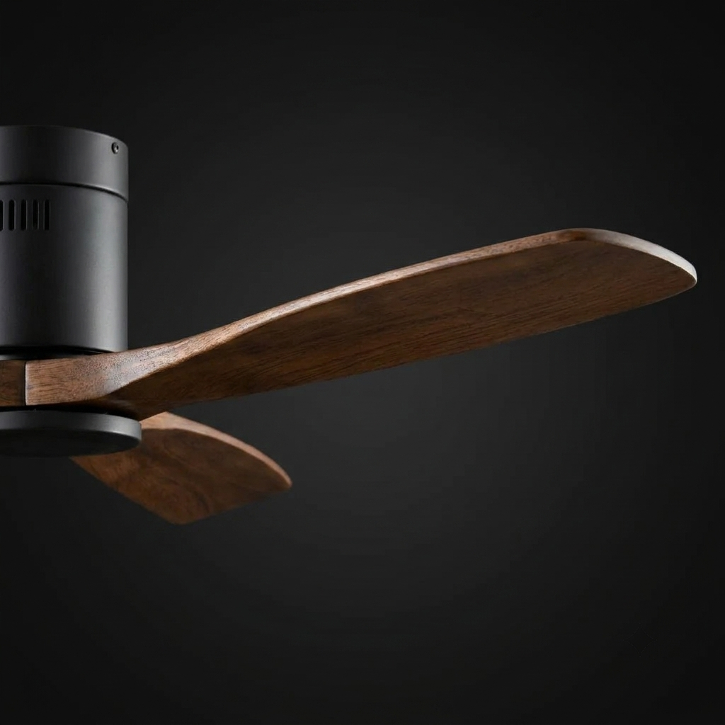 Ventilateur de plafond en bois teinté noyer, sans éclairage — Arénite