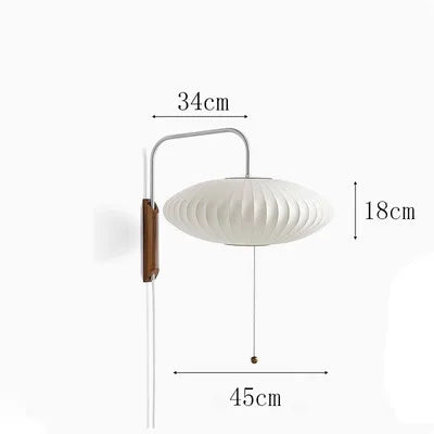 Nelson applique Design Japandi éclairage tissé à la main en soie lumière pour salon appliques murales décoratives chambre lampe de chevet