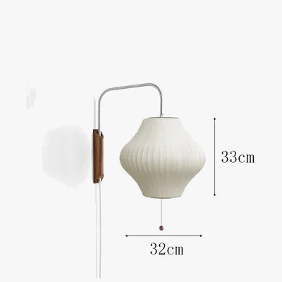 Nelson applique Design Japandi éclairage tissé à la main en soie lumière pour salon appliques murales décoratives chambre lampe de chevet