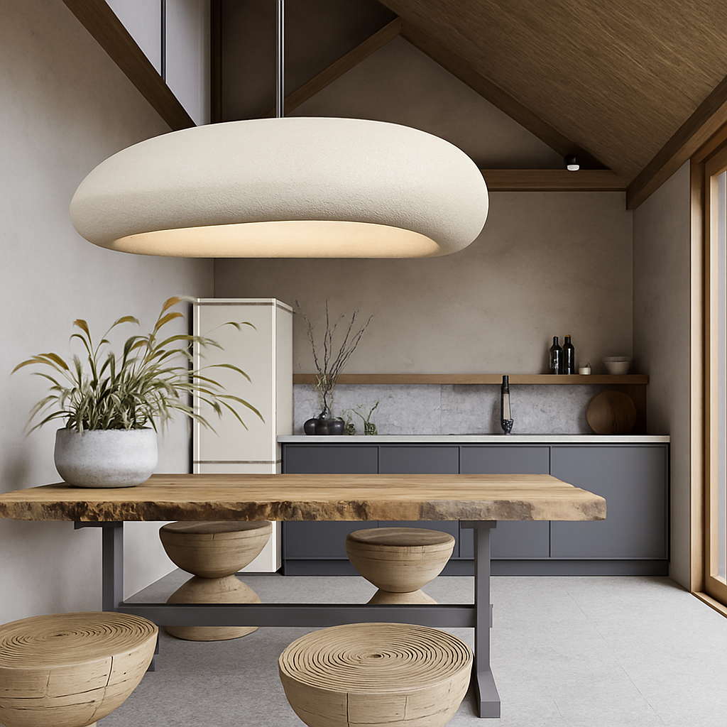 Nordic Wabi Sabi Restaurant LED Pendant Light Lustre Living Room Chandelier Kitchen Island Bar Cafe Loft Home Decor Hanging Lamp