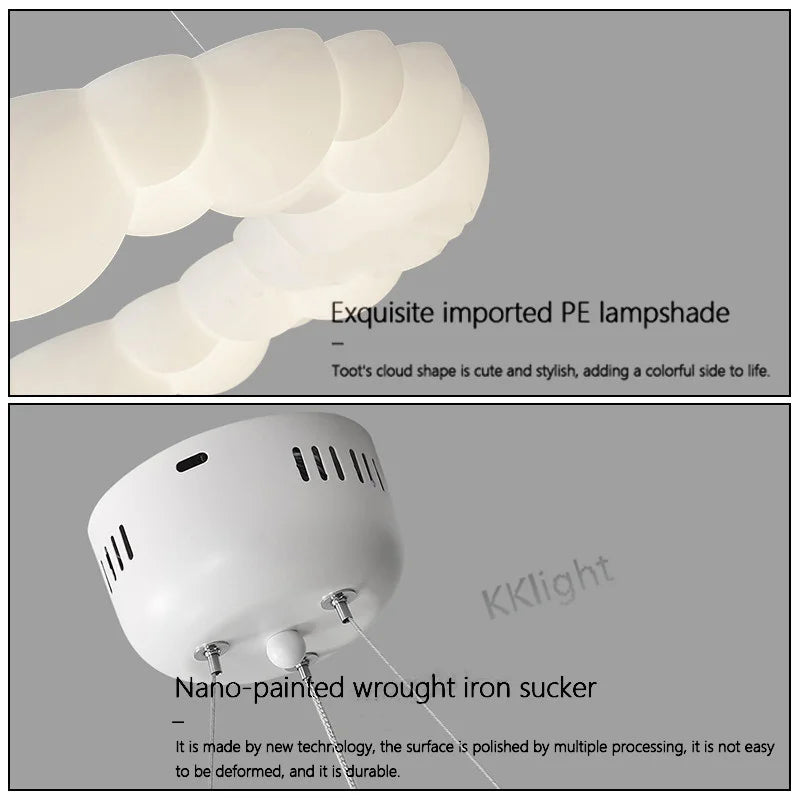 Nordique créatif nuage nuances suspension lumières moderne plafond lustre salon chambre enfants chambre décor LED plafonnier