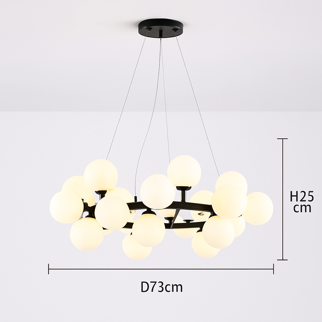 Nordique LED ronde lustre boule de verre or noir suspension lampe restaurant cuisine salon anneau décor à la maison luminaires