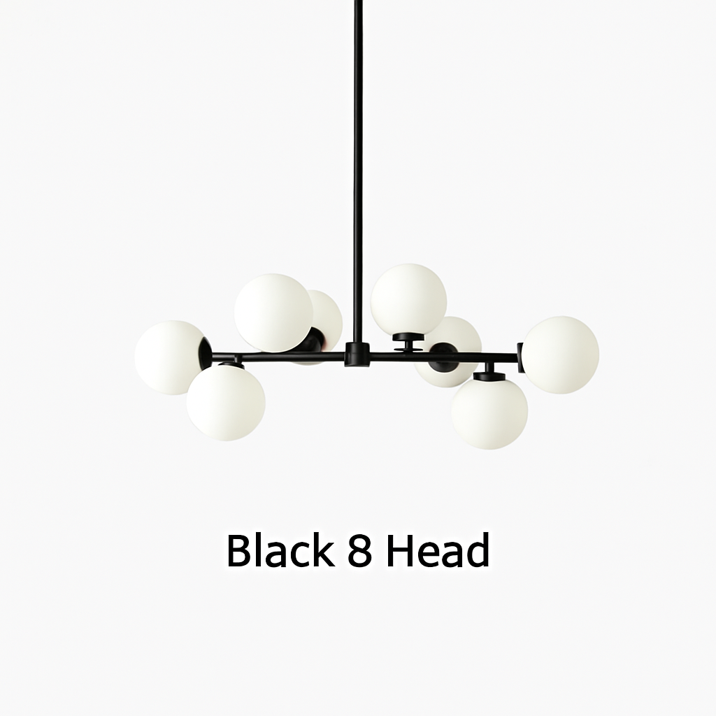 Nordique LED ronde lustre boule de verre or noir suspension lampe restaurant cuisine salon anneau décor à la maison luminaires