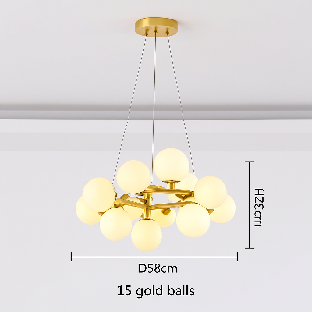 Nordique LED ronde lustre boule de verre or noir suspension lampe restaurant cuisine salon anneau décor à la maison luminaires