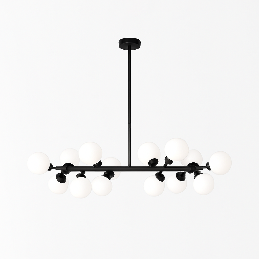 Nordique LED ronde lustre boule de verre or noir suspension lampe restaurant cuisine salon anneau décor à la maison luminaires