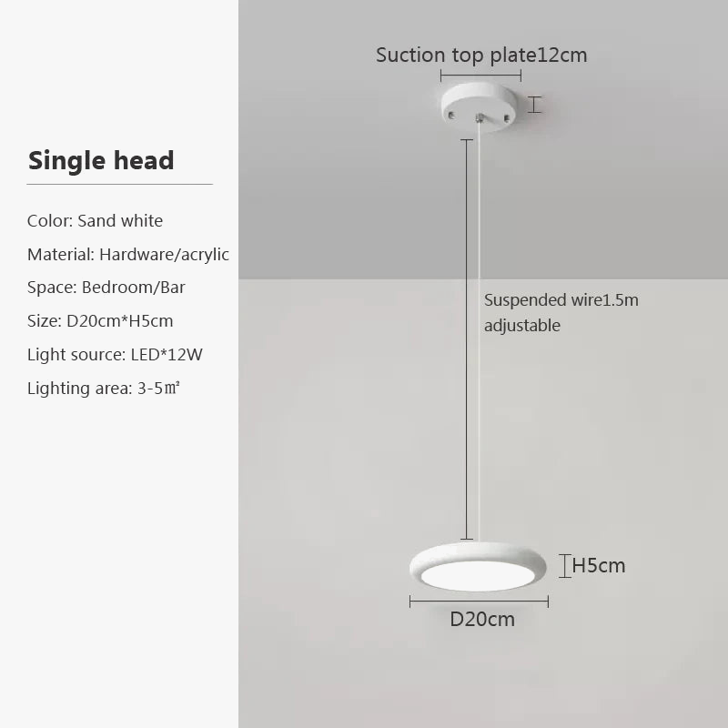 Nordique LED Suspension Lumière Vert 1-3 Tête Disque Lampes Suspendues Lustre Pour Salon Chambre Cuisine Salle À Manger Décor À La Maison Luminaire