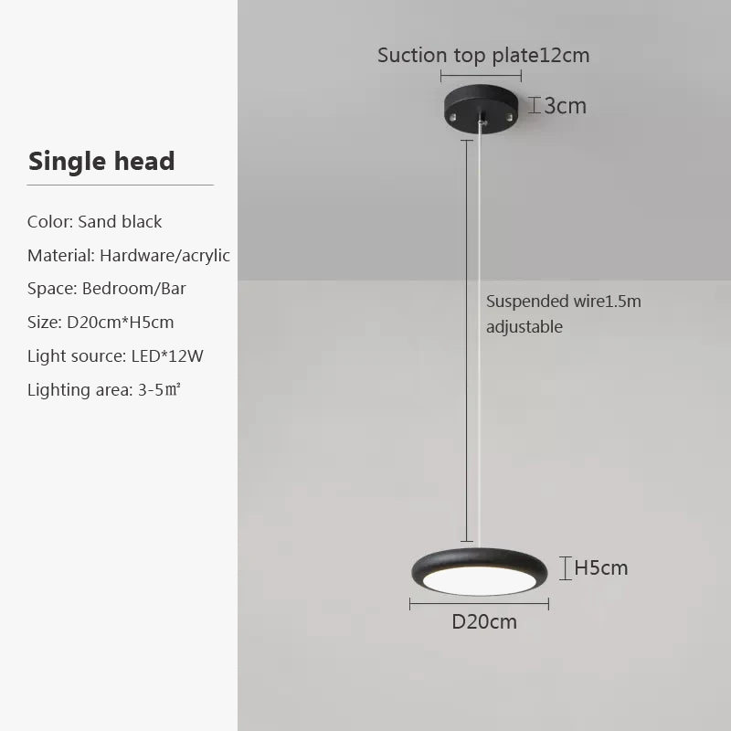 Nordique LED Suspension Lumière Vert 1-3 Tête Disque Lampes Suspendues Lustre Pour Salon Chambre Cuisine Salle À Manger Décor À La Maison Luminaire
