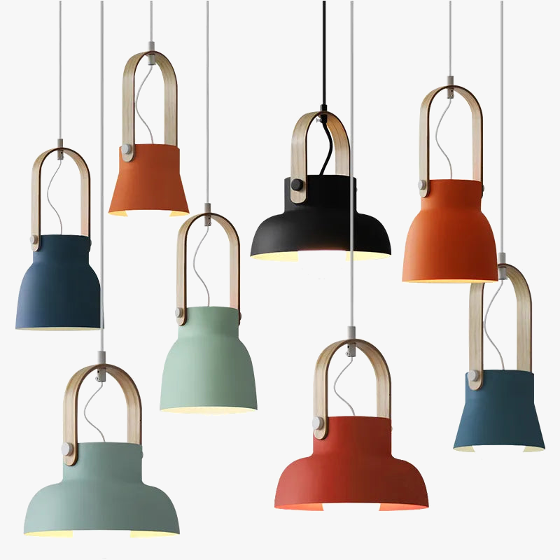 Nordique Loft LED fer suspension lumières Macaron Restaurant chambre chambre suspension lampe maison intérieur cuisine luminaires Luminaire