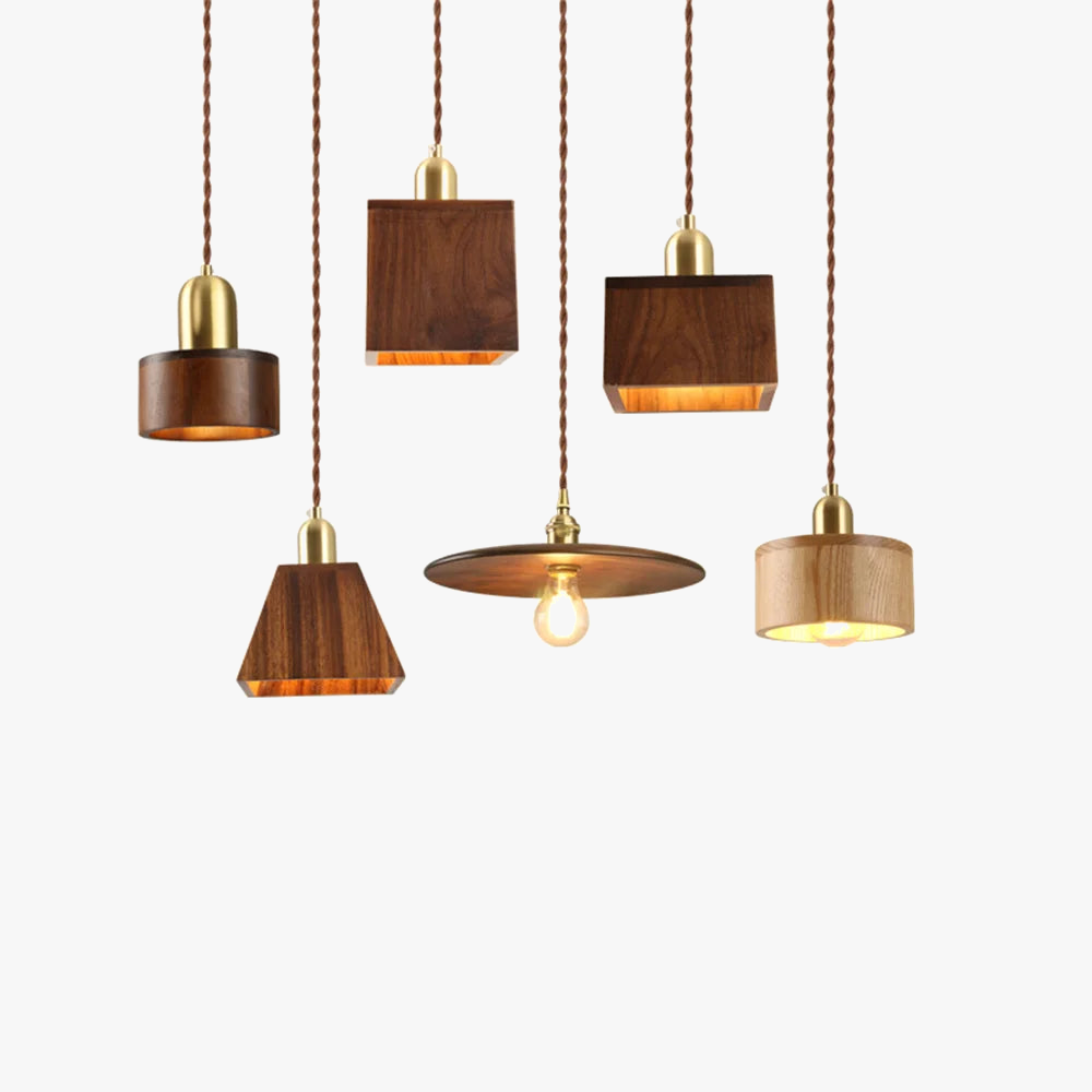 Nordique moderne suspension LED luminaire en laiton en bois Loft cuisine île lampe suspendue décoration de la maison éclairage Suspension Design