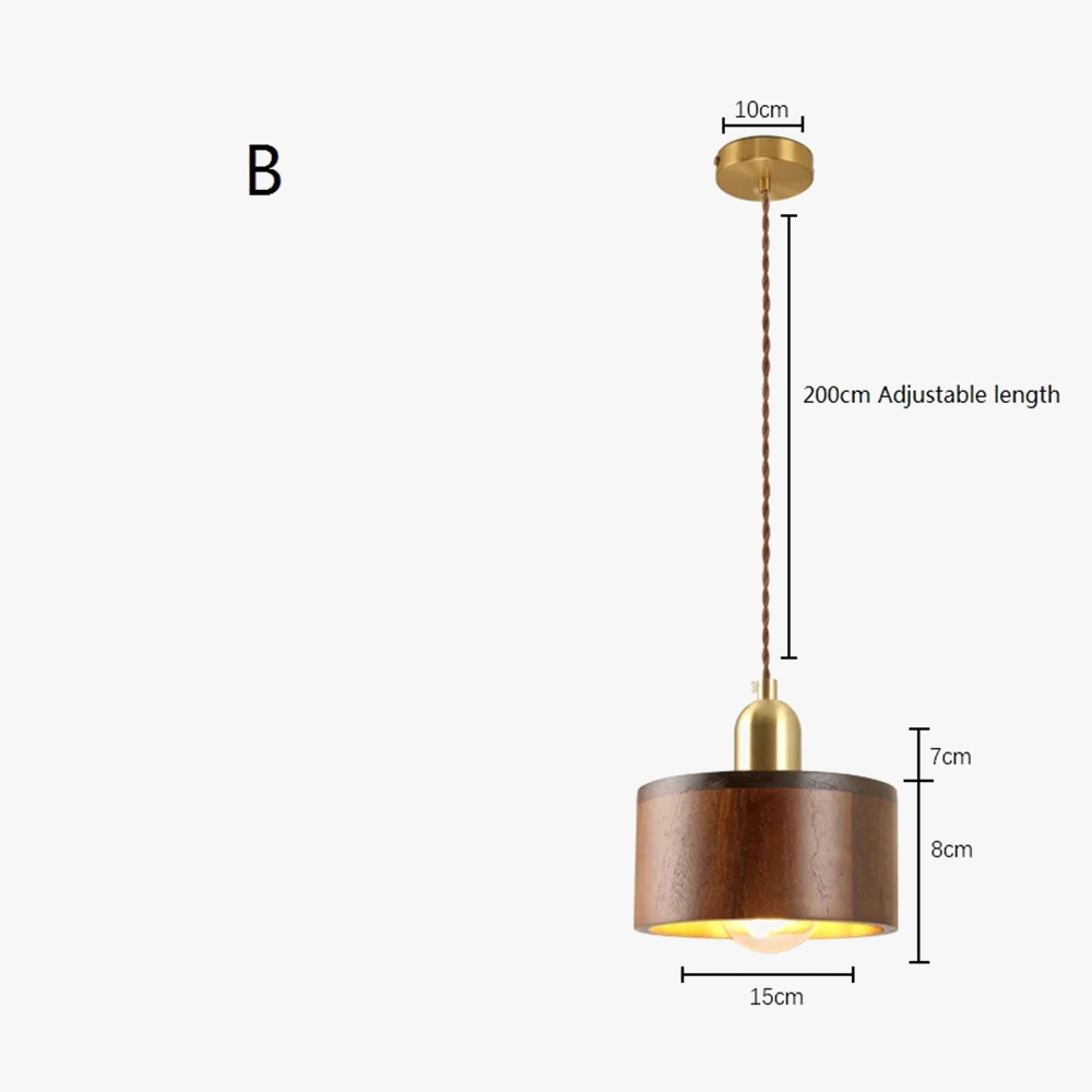 Nordique moderne suspension LED luminaire en laiton en bois Loft cuisine île lampe suspendue décoration de la maison éclairage Suspension Design