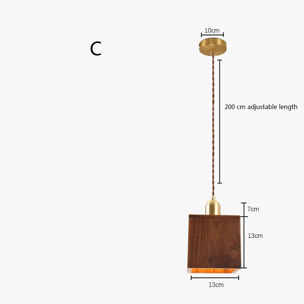 Nordique moderne suspension LED luminaire en laiton en bois Loft cuisine île lampe suspendue décoration de la maison éclairage Suspension Design