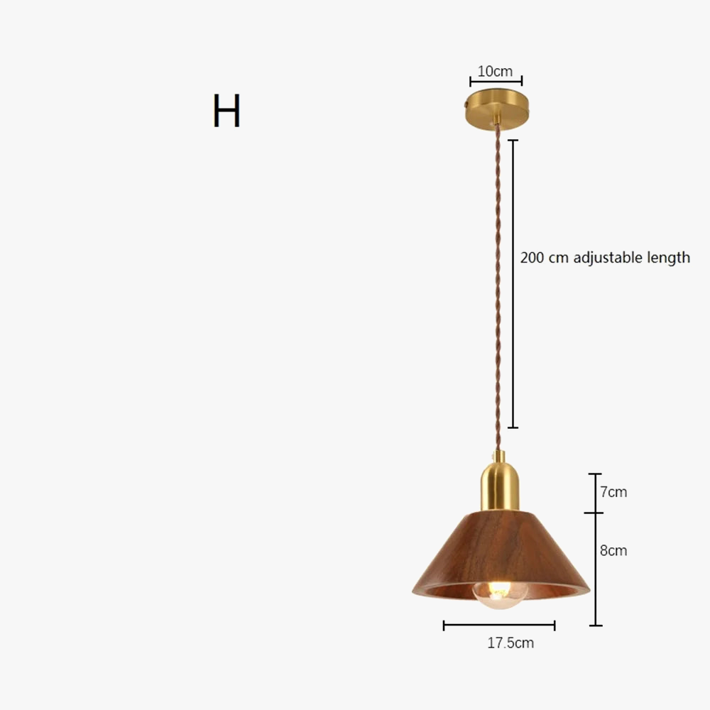 Nordique moderne suspension LED luminaire en laiton en bois Loft cuisine île lampe suspendue décoration de la maison éclairage Suspension Design