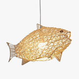 Nordique moderne suspension lumières créatif poisson Art bambou luminaire LED salon décor lampes suspendues cuisine Restaurant lumière