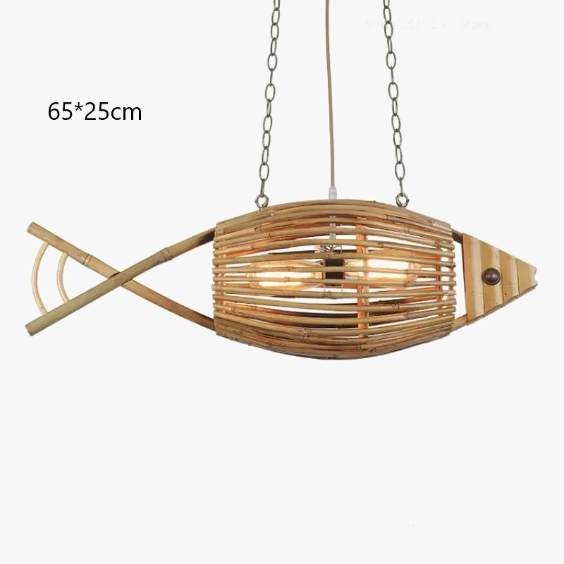 Nordique moderne suspension lumières créatif poisson Art bambou luminaire LED salon décor lampes suspendues cuisine Restaurant lumière