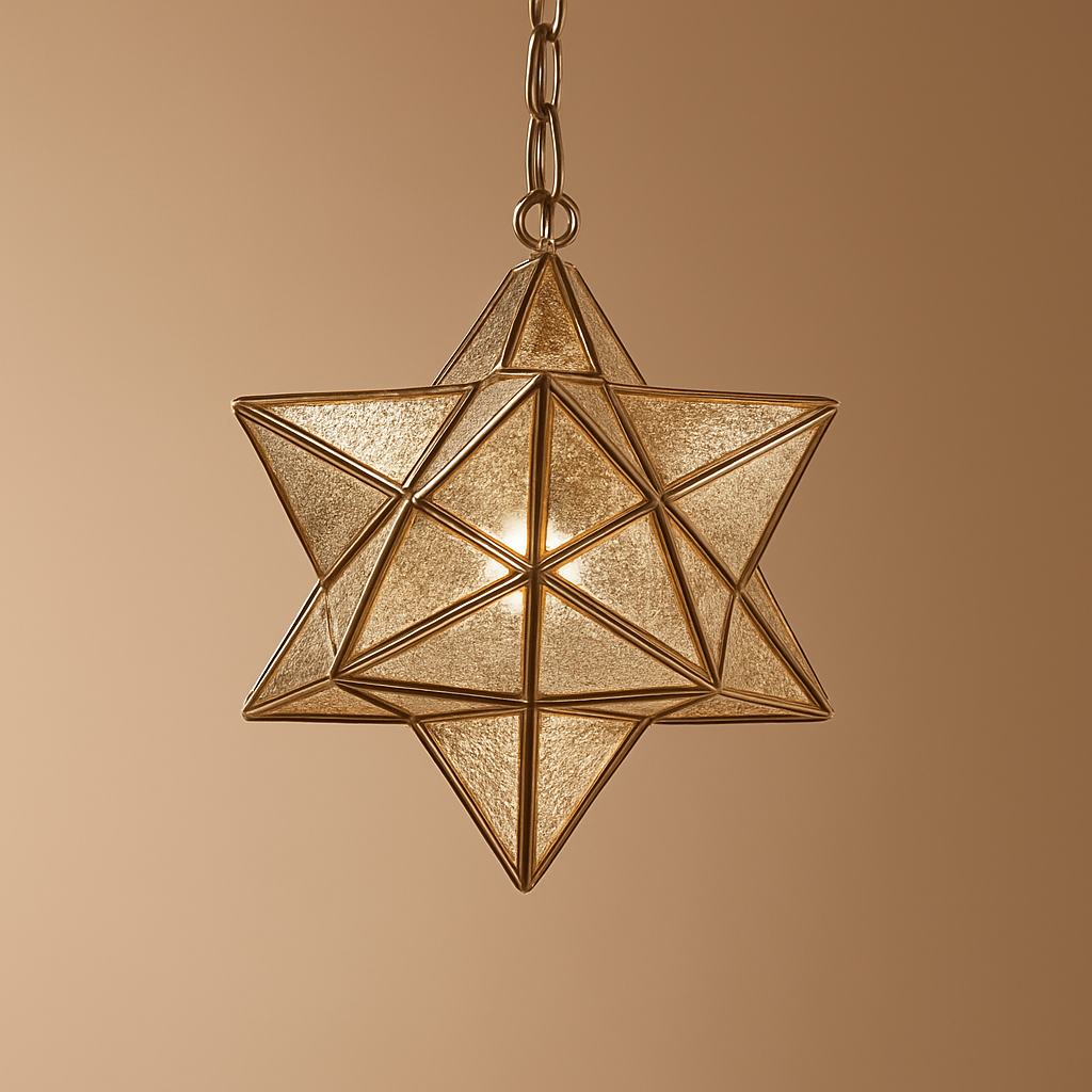 Nordique plein cuivre Art étoile verre suspension lampe géométrique rétro Bronze décor à la maison bars café allée suspendus luminaires