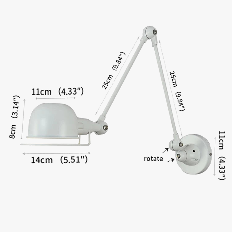 Nordique rétro réglable Joint Long bras applique créative intérieur chambre chevet бра décor à la maison fer applique murale moderne luminaria