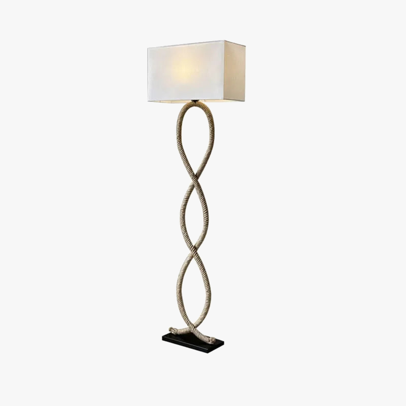 Nordique rétro Wabi Sabi chanvre corde tissu abat-jour lampadaire Led salon décor à la maison chambre canapé coin chevet lampe sur pied