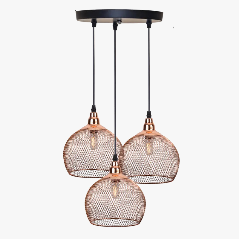 Nordique Restaurant Bar éclairage salon passerelle rétro or Rose Cage à oiseaux luminaire créatif moderne Simple lustre