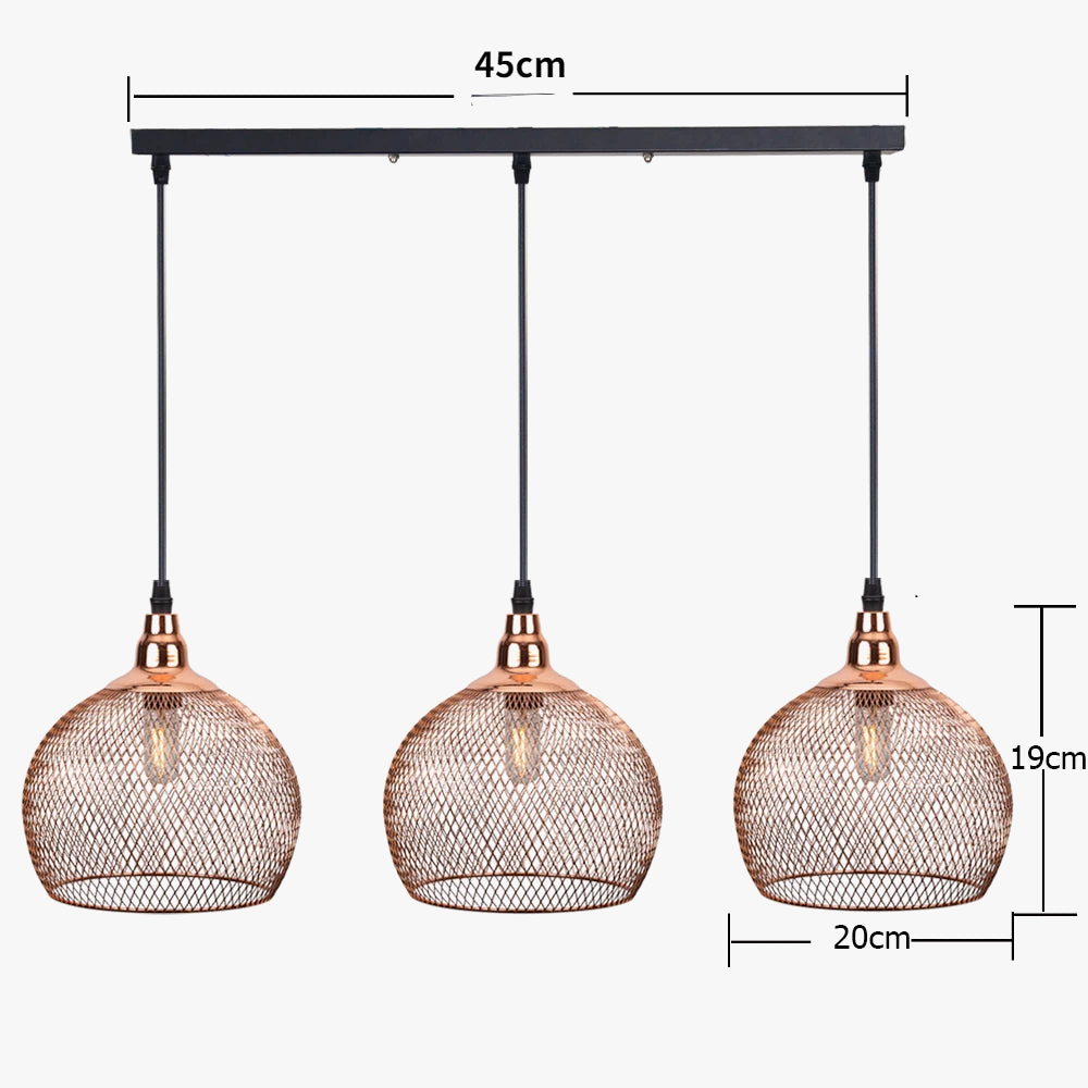 Nordique Restaurant Bar éclairage salon passerelle rétro or Rose Cage à oiseaux luminaire créatif moderne Simple lustre