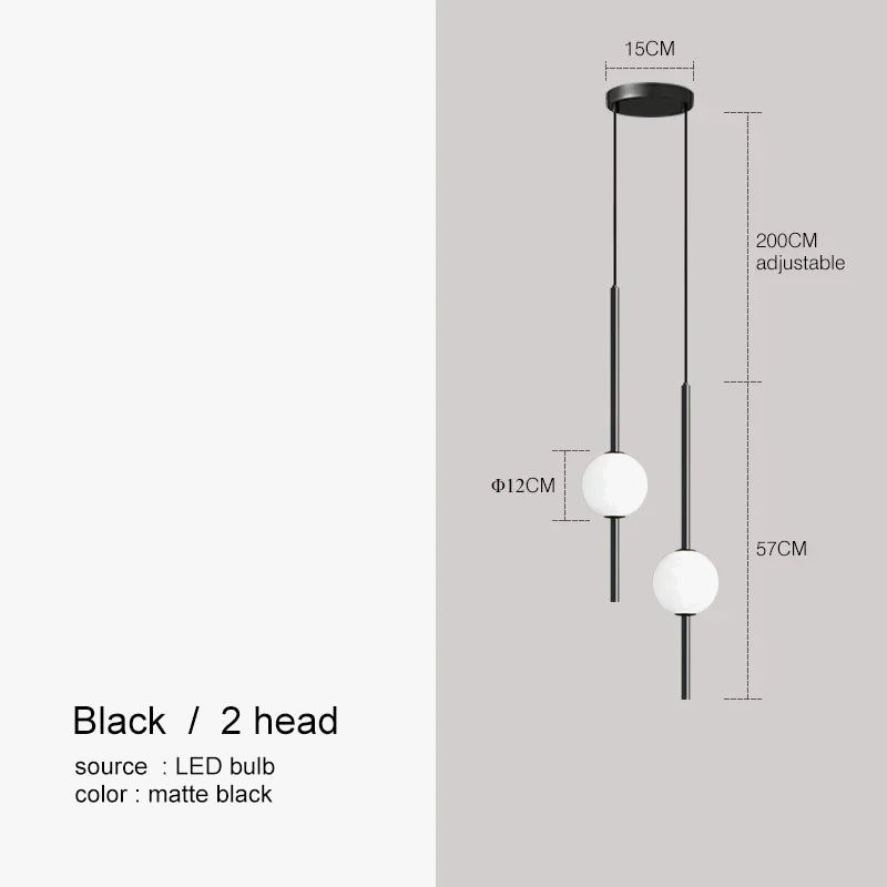 Nordique Simple boule de verre suspension lumières salle à manger chambre décor lampe suspendue Restaurant Bar Suspension lustres éclairage