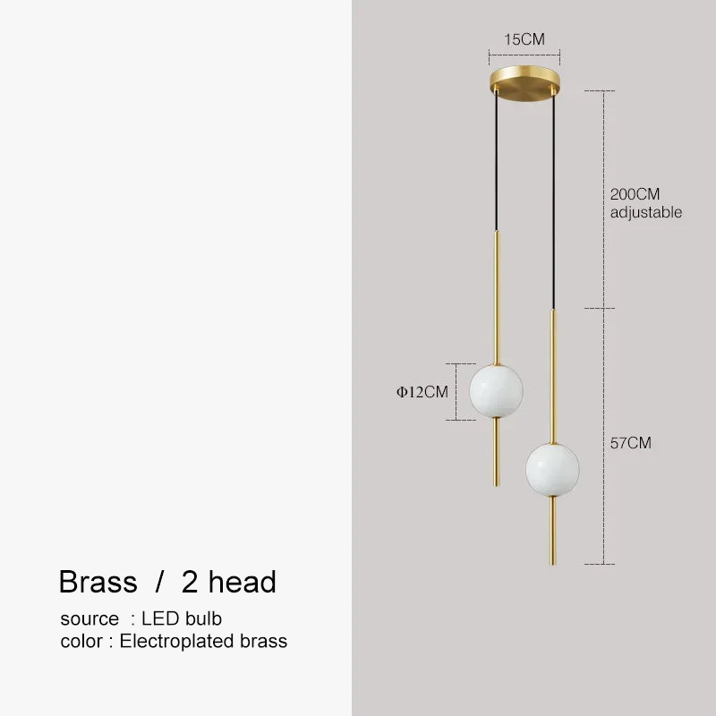 Nordique Simple boule de verre suspension lumières salle à manger chambre décor lampe suspendue Restaurant Bar Suspension lustres éclairage
