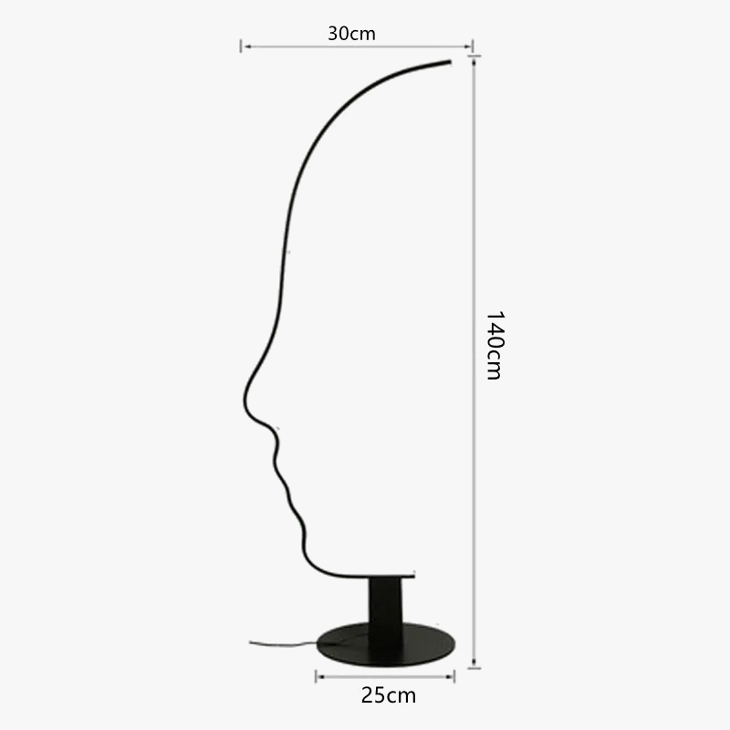 Nordique visage humain lampadaire LED longue scandinave salon chambre chevet décor à la maison luminaire intérieur support lumière