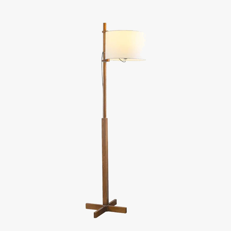 Lampadaire Nordique Wabi Sabi En Bois Massif Tissu Abat-Jour Led Salon Chambre Lampe De Chevet Décor À La Maison Canapé Coin Lampe Sur Pied