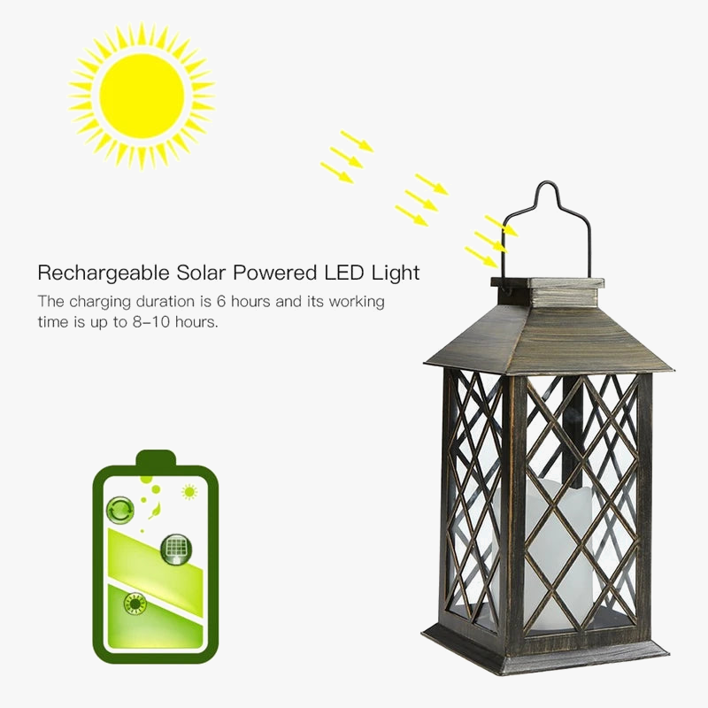 Lampe Bougie solaire charge étanche extérieur jardin lanterne éclairage