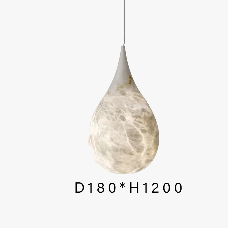 Design américain postmoderne albâtre goutte de pluie suspension éclairage style minimaliste éclairage pour chambres et restaurants