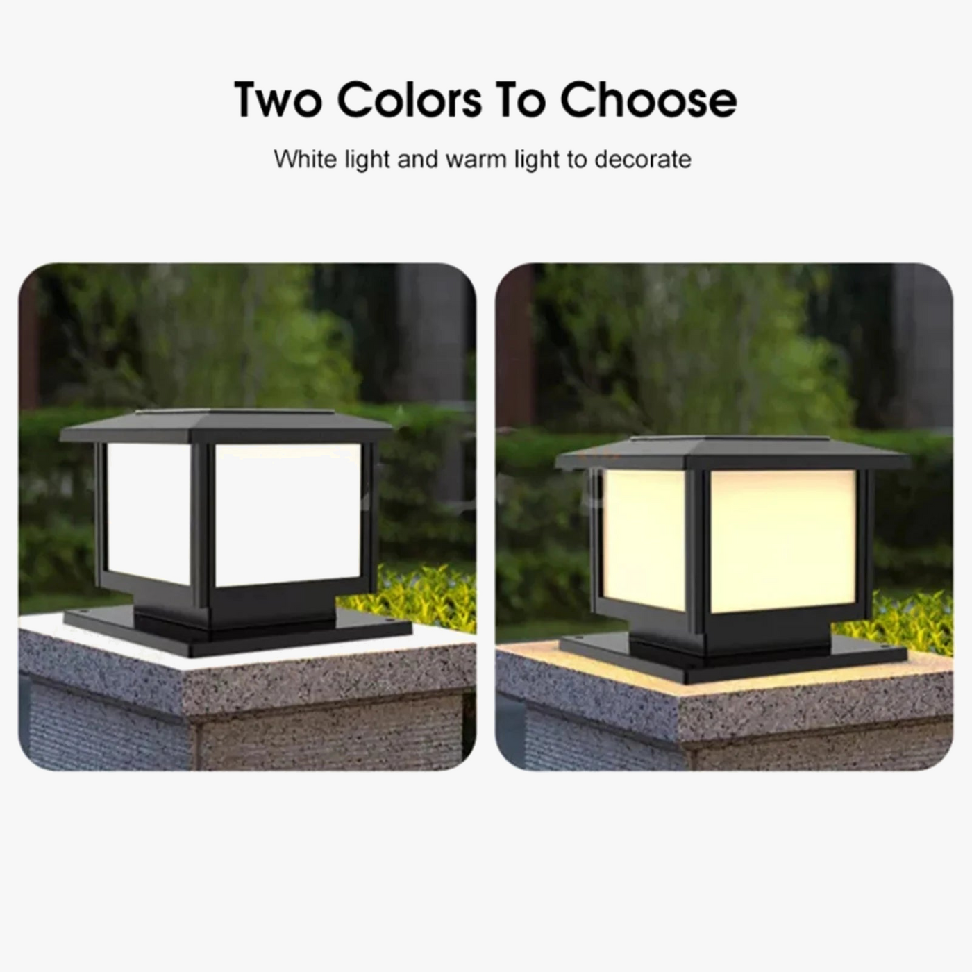 LED à alimentation solaire lumière de clôture carrée blanc chaud lampe éclairage extérieur pilier étanche IP65 lampe solaire extérieure pour jardin