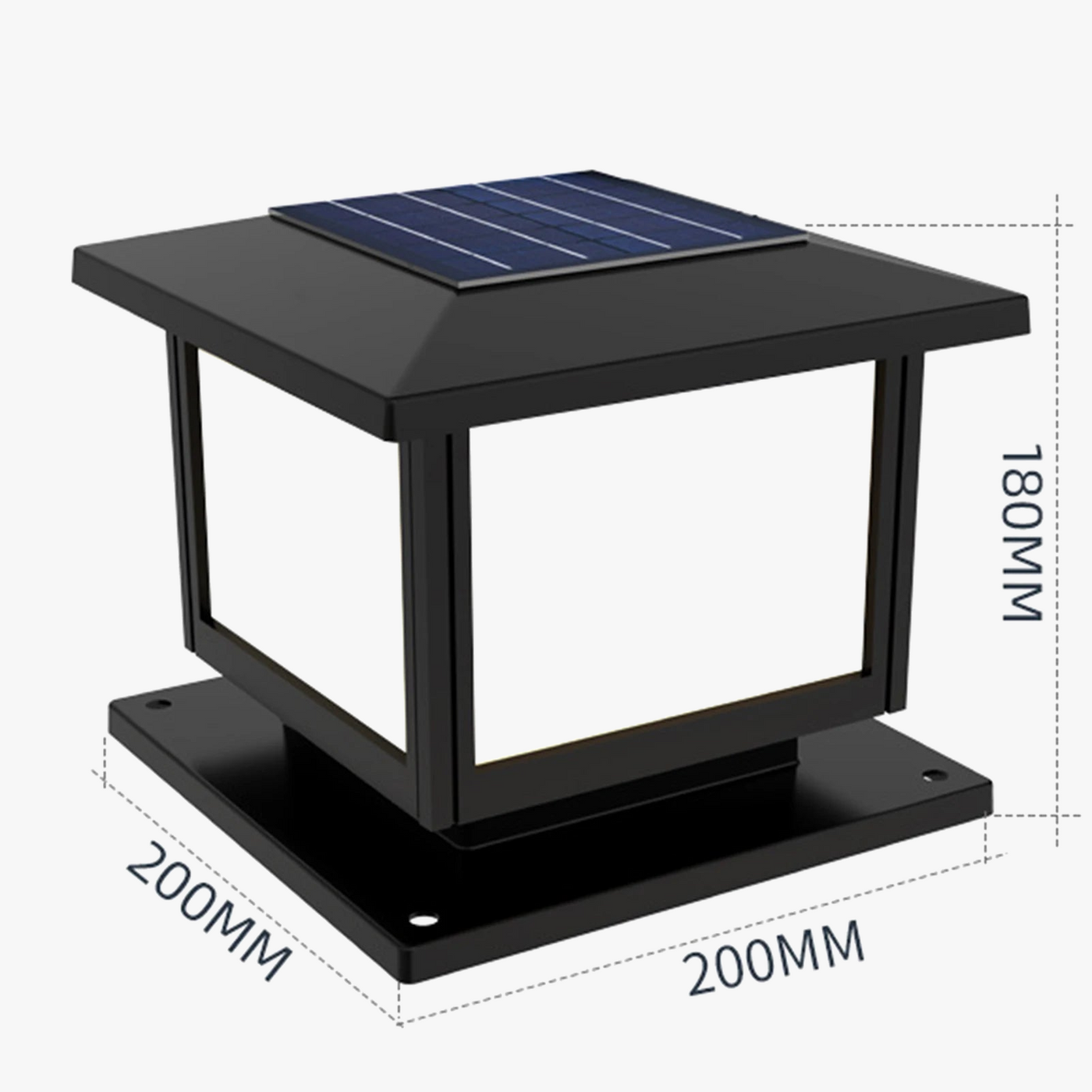 LED à alimentation solaire lumière de clôture carrée blanc chaud lampe éclairage extérieur pilier étanche IP65 lampe solaire extérieure pour jardin