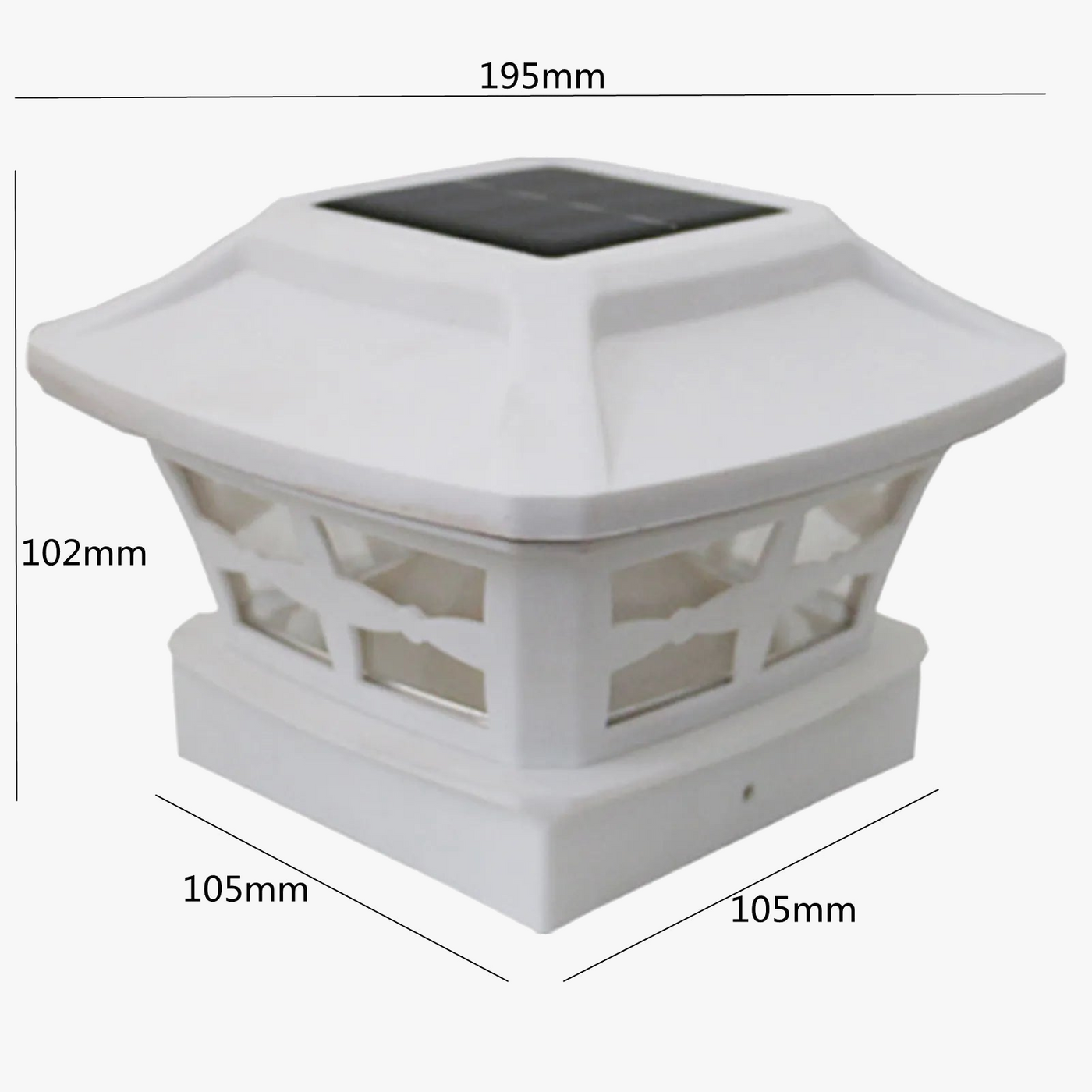 LED à alimentation solaire lumière de clôture carrée blanc chaud lampe éclairage extérieur pilier étanche IP65 lampe solaire extérieure pour jardin