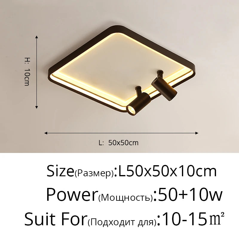 Plafonnier moderne à LEDs lumières pour salon chambre intérieur rond carré Rectangle monté en Surface éclairage