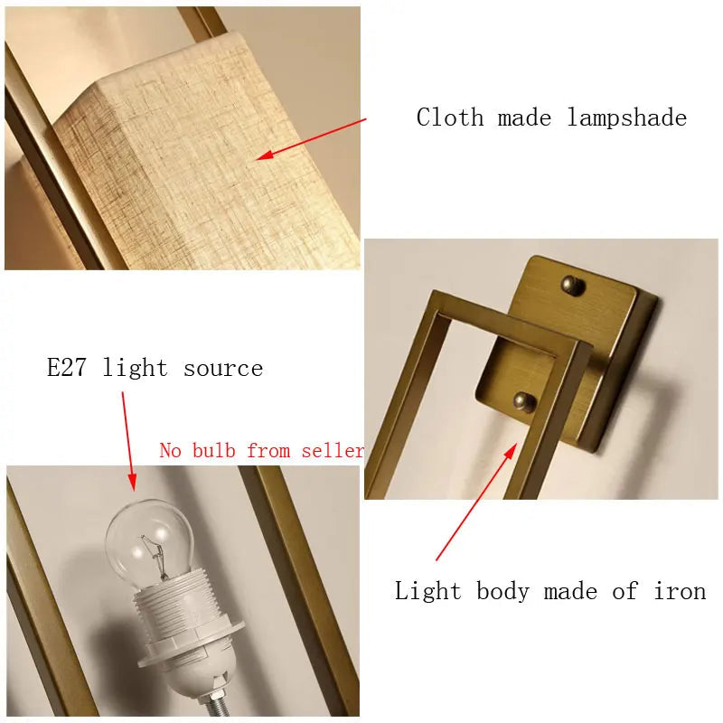 style chinois applique lampe de chevet salon chambre couloir hôtel mur escalier lampe e27 tissu luminaire applique