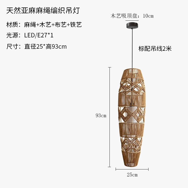 x lampadaires chinois rétro en rotin tissé corde de chanvre lumières faites à la main chambre chevet salon décoratif coin lampe sur pied