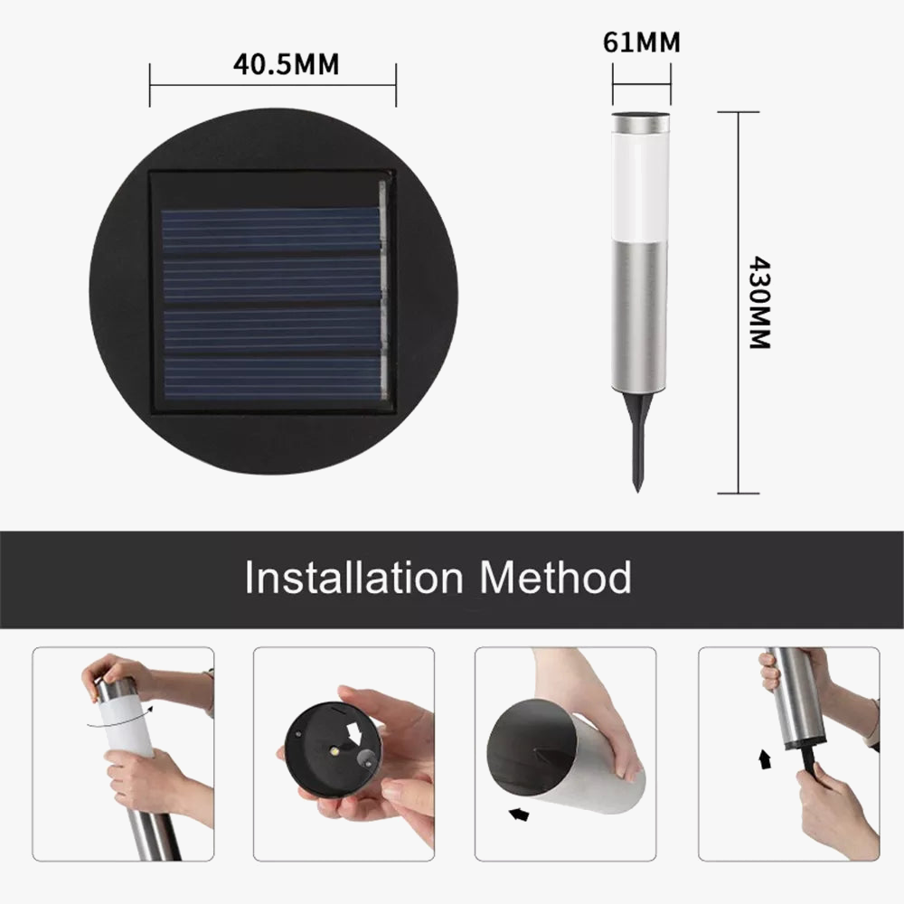 Paquet de 1/2/4 lumières solaires de voie de jardin éclairage extérieur LED borne lumineuse pour Patio