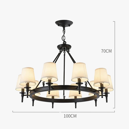 lustre américain rétro maison intérieur salon salle à manger décor plafond tissu abat-jour Lampara techo