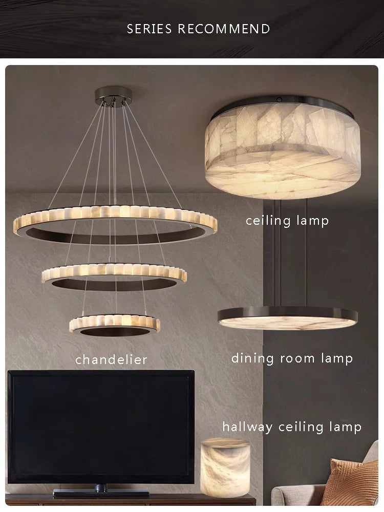 Petit plafonnier Led en marbre espagnol