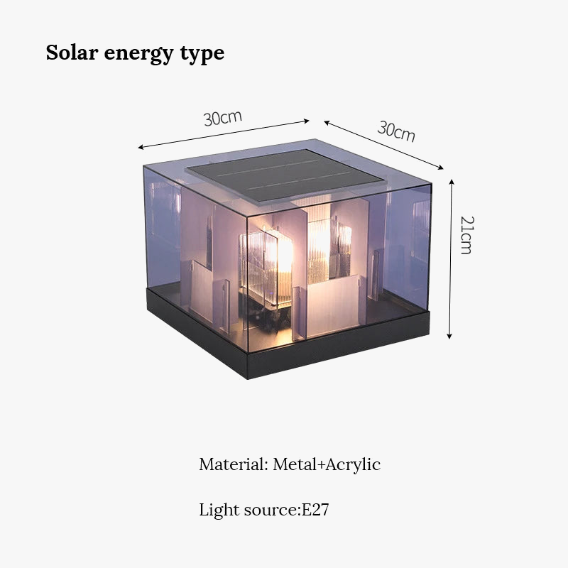 pilier lumière solaire extérieure étanche pour jardin villa
