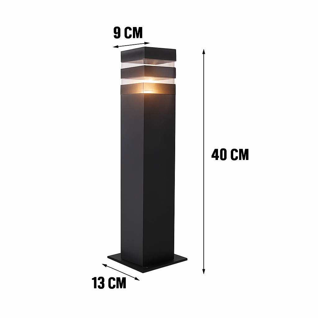 pilier lumineux led aluminium étanche pour jardin extérieur